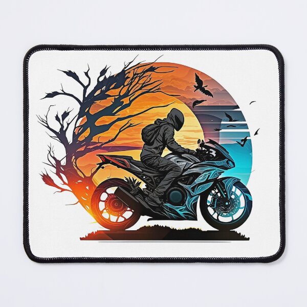 Item preview, Sun and Moon Motorcycle rider sticker design designed and sold by YammsDesign.