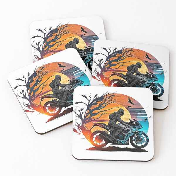 Item preview, Sun and Moon Motorcycle rider sticker design  designed and sold by YammsDesign.