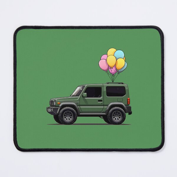 Item preview, Cute Jungle Green Jimny with Birthday Balloons designed and sold by stoicjimny.