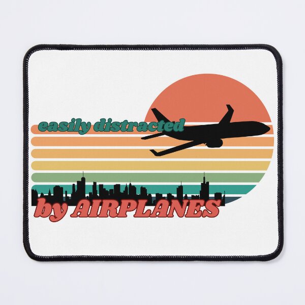 Item preview, easily distracted by airplanes retro pilot flight attendant cabin crew flight crew aviation lover designed and sold by AviationArtists.