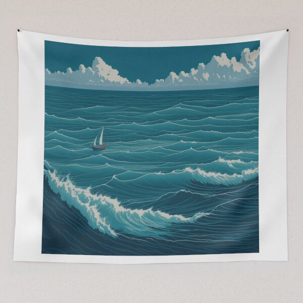 Item preview, Serene Horizons: A Tranquil Seascape Poster| ocean poster| ocean sticker| sea poster designed and sold by RedArtG09.