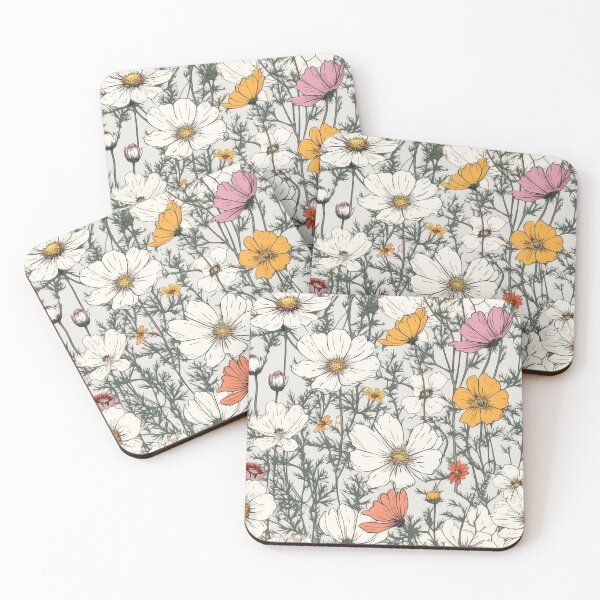 Item preview, Wild Cosmos Flower Pattern - Wildflower Illustration designed and sold by FloralDecorShop.