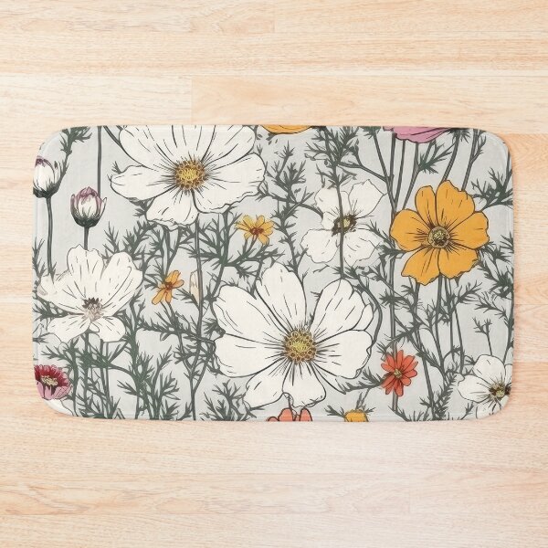 Item preview, Wild Cosmos Flower Pattern - Wildflower Illustration designed and sold by FloralDecorShop.