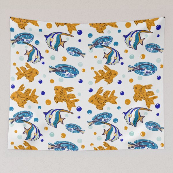 Item preview, Orange blue marine fish designed and sold by PritiRawtoo.