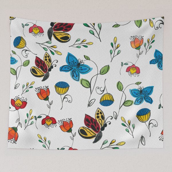Item preview, Blue and Yellow florals -Bigger print designed and sold by PritiRawtoo.