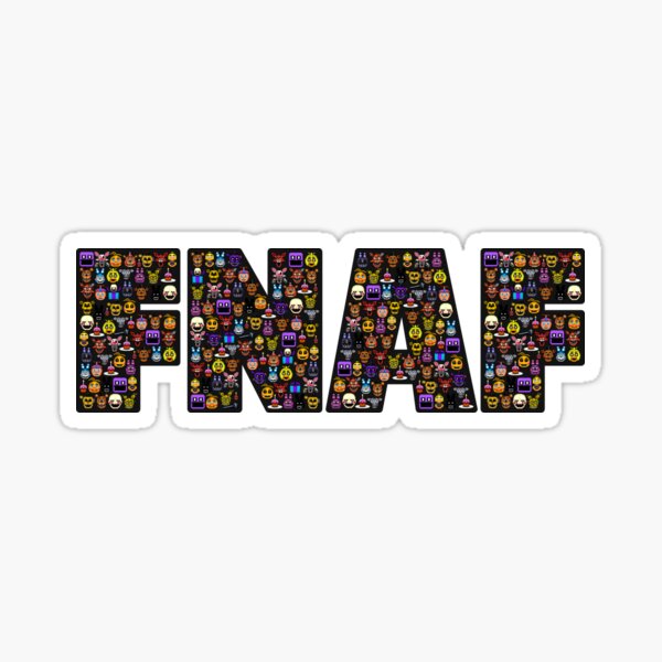 Vista previa del artículo con la obra «Five Nights at Freddy's - Pixel art - Tipografía FNAF negro BG», diseñado y vendido por GEEKsomniac.