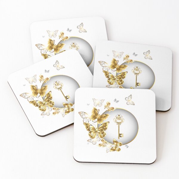 Item preview, gold butterflies flying gold key gold life  designed and sold by Eden3.