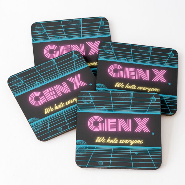 Item preview, Gen X - We Hate Everyone retro 80s neon design designed and sold by aliveinmiddle.