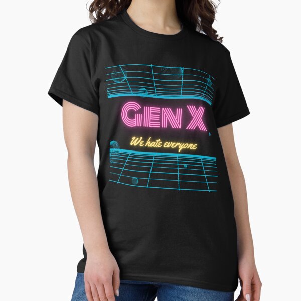 Item preview, Gen X - We Hate Everyone retro 80s neon design designed and sold by aliveinmiddle.