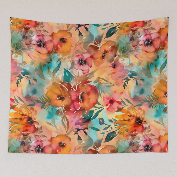 Item preview, Bouquet Of Vibrant Flowers Watercolor Floral Patterns designed and sold by Wonder Of Light.