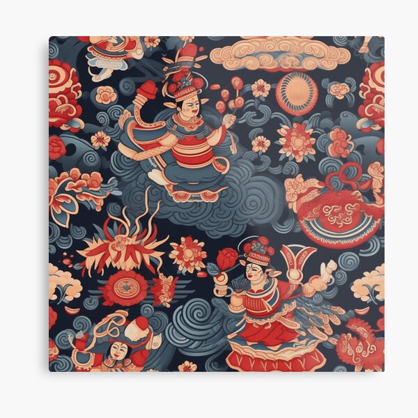 Aperçu de l'œuvre Un motif inspiré de l'art traditionnel chinois créée et vendue par StudioRedKoala.