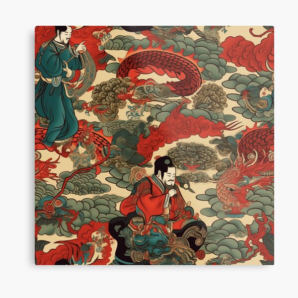 Aperçu de l'œuvre Un motif inspiré de l'art traditionnel chinois créée et vendue par StudioRedKoala.