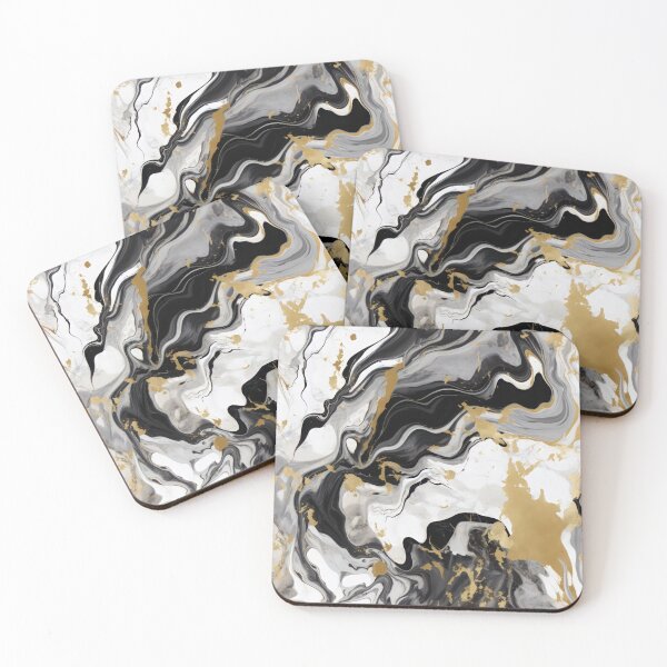 Item preview, Marble Elegance: White Black and Gold Abstract Design designed and sold by OgiPrintShop.