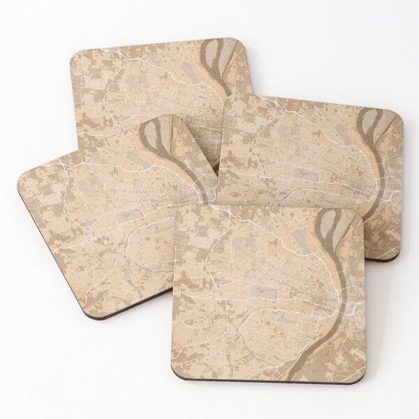 Item preview, Map of St. Louis (MO, USA) in sepia vintage style designed and sold by blursbyai.