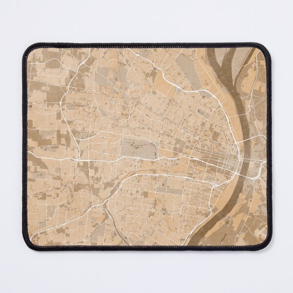 Item preview, Map of St. Louis (MO, USA) in sepia vintage style designed and sold by blursbyai.