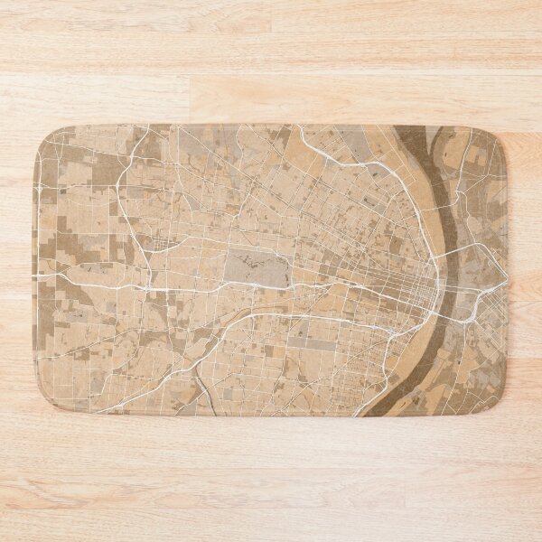 Item preview, Map of St. Louis (MO, USA) in sepia vintage style designed and sold by blursbyai.