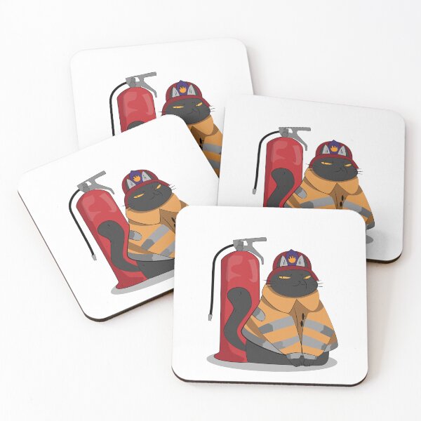 Item preview, firefighter cat designed and sold by Artgaus1.