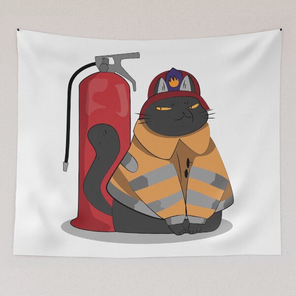 Item preview, firefighter cat designed and sold by Artgaus1.