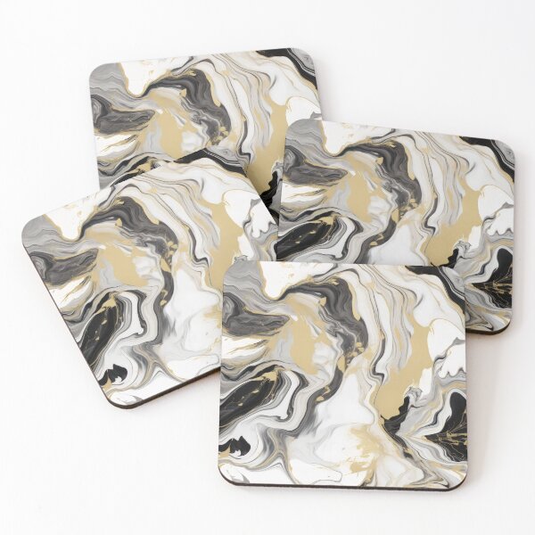 Item preview, Marble Swirls: White Black and Gold Abstract Seamless Design designed and sold by OgiPrintShop.