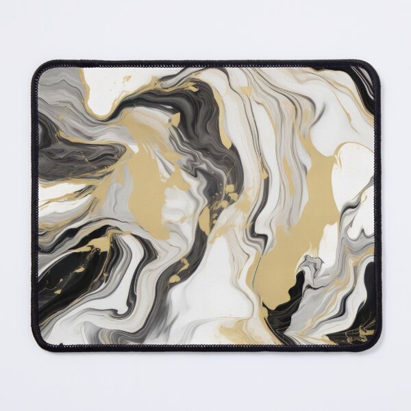 Item preview, Marble Swirls: White Black and Gold Abstract Seamless Design designed and sold by OgiPrintShop.