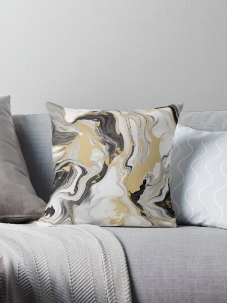 Item preview, Marble Swirls: White Black and Gold Abstract Seamless Design designed and sold by OgiPrintShop.