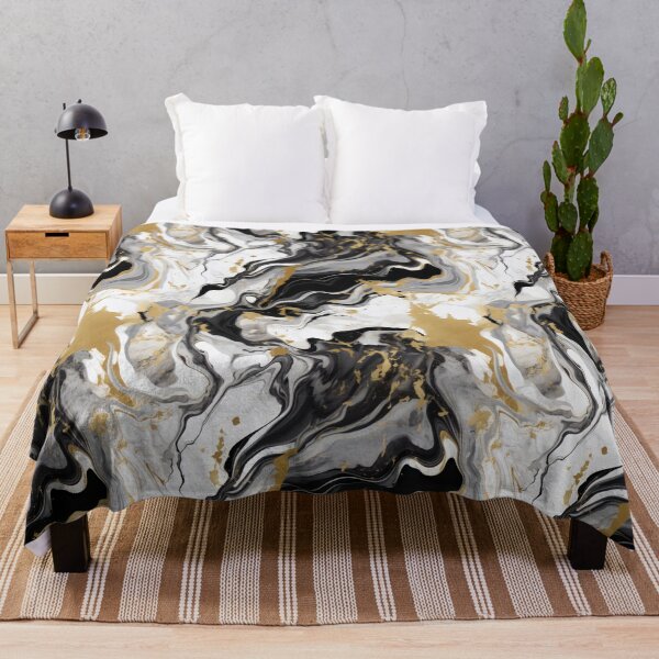 Item preview, Marble Elegance: White Black and Gold Abstract Design designed and sold by OgiPrintShop.