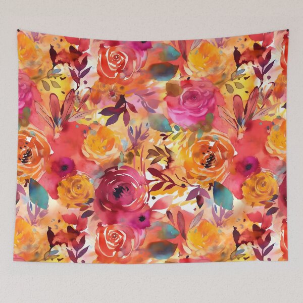 Item preview, Bouquet Of Vibrant Flowers Watercolor Floral Patterns designed and sold by Wonder Of Light.
