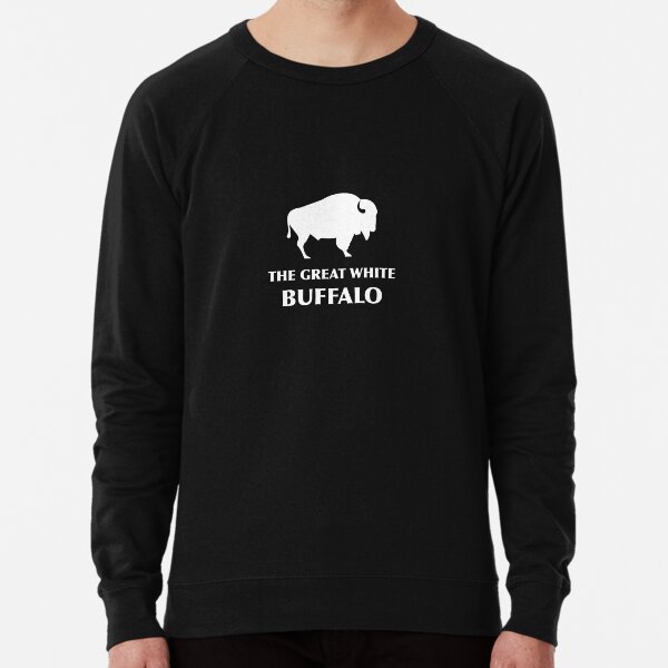 The Great White Buffalo Animal Art Buffalo Print Animal Lover Gift Lightweight Sweatshirt