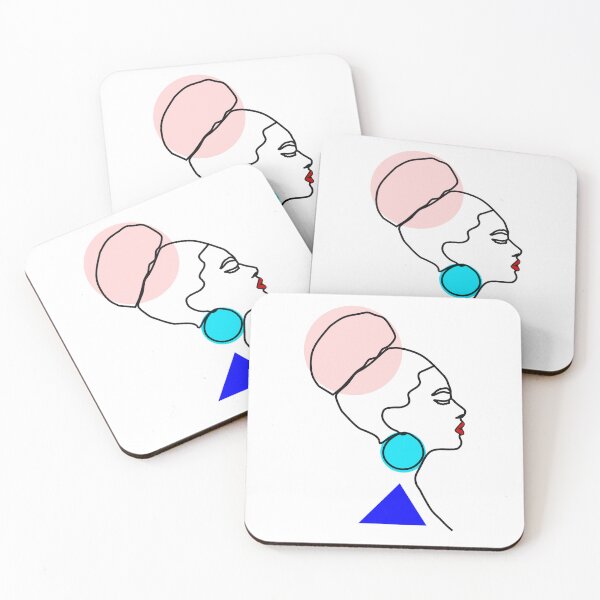 Item preview, Beautiful Face Single Line Minimalist Art with Earrings designed and sold by Shapes-Mania.