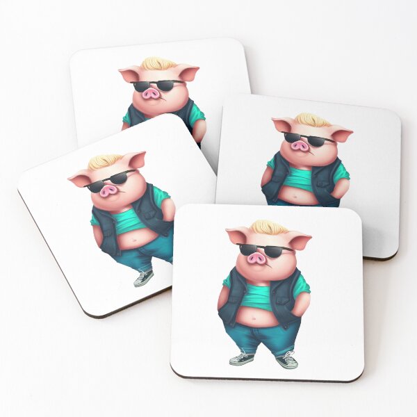 Item preview, Hipster Pig V3 designed and sold by HipsterAnimals.