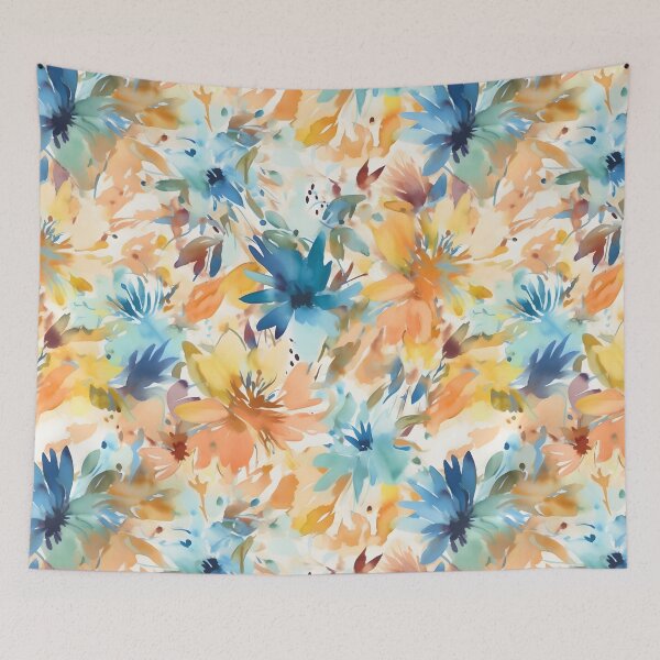 Item preview, Bouquet Of Vibrant Flowers Watercolor Floral Patterns designed and sold by Wonder Of Light.
