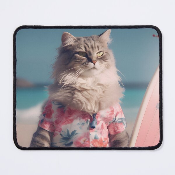 Item preview, Cool surfer cat on the beach designed and sold by Pixel-wise.