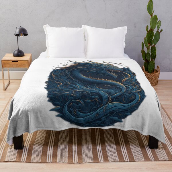 Item preview, Legendary Waves: Japanese Dragon and Ocean Detailed Design for Streetwear and Hoodies designed and sold by RedArtG09.