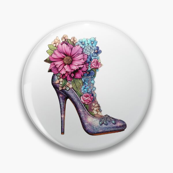Item preview, Vintage princess shoe with flowers designed and sold by kosmicwoman.