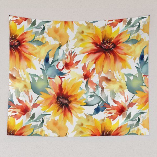 Item preview, Bouquet Of Vibrant Flowers Watercolor Floral Patterns designed and sold by Wonder Of Light.