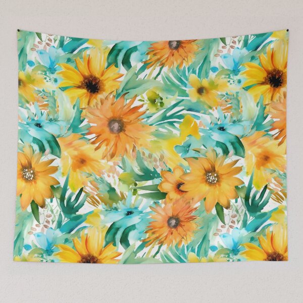 Item preview, Bouquet Of Vibrant Flowers Watercolor Floral Patterns designed and sold by Wonder Of Light.