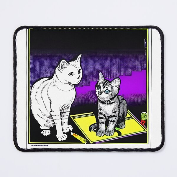 Item preview, retro style with white cat designed and sold by JAG2B.