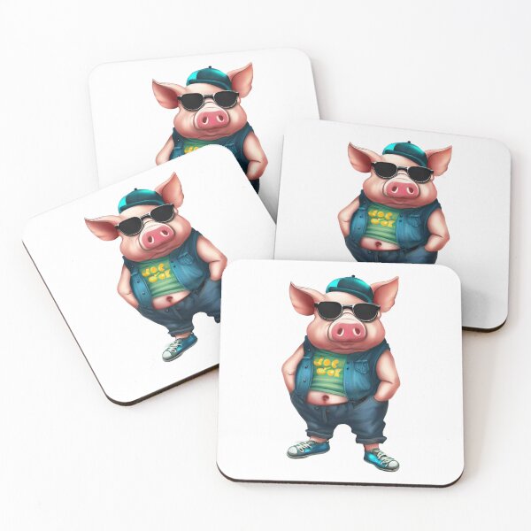 Item preview, Hipster Pig V9 designed and sold by HipsterAnimals.