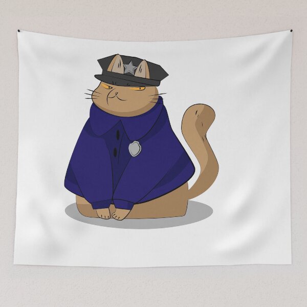 Item preview, police cat illustration designed and sold by Artgaus1.