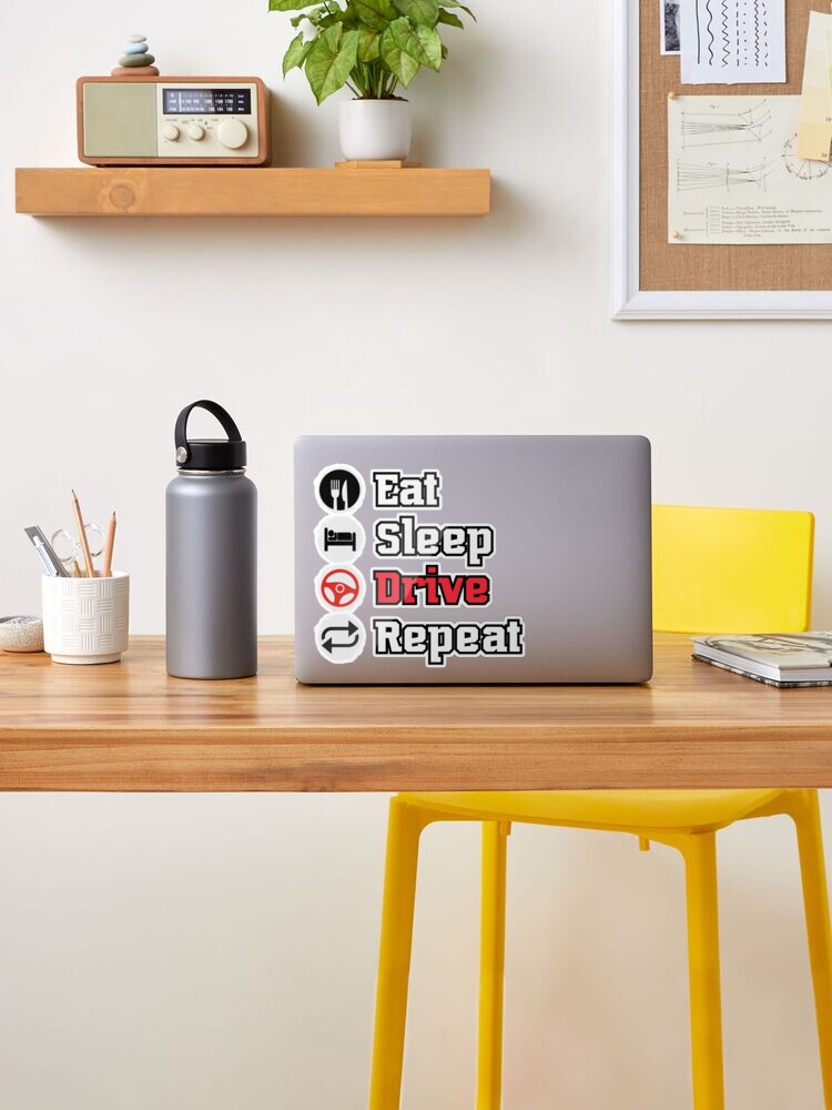 eat sleep drive repeat Sticker for Sale by roartstreet