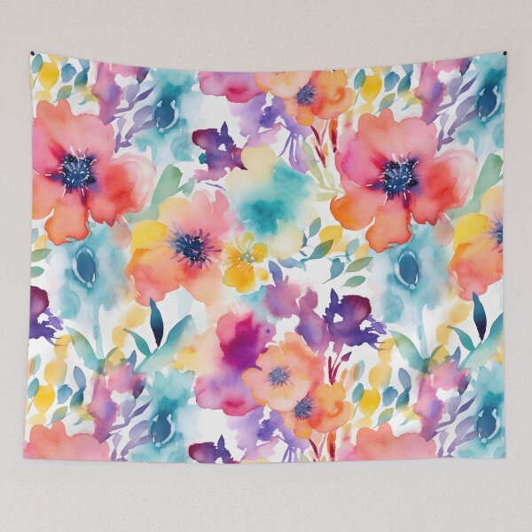 Item preview, Bouquet Of Vibrant Flowers Watercolor Floral Patterns designed and sold by Wonder Of Light.
