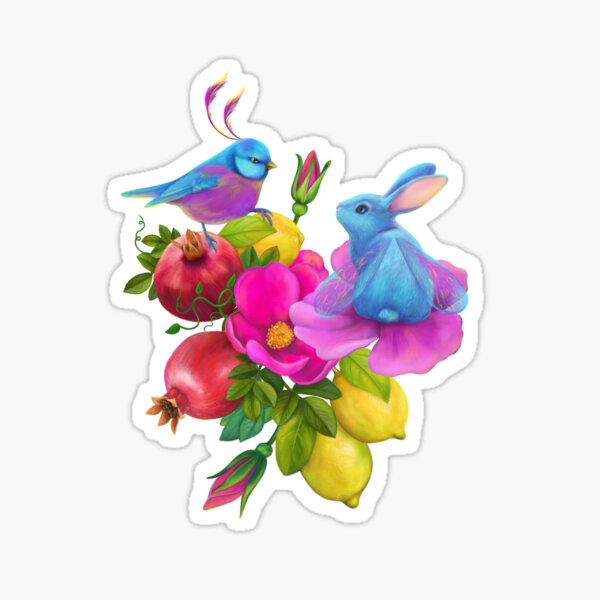 Blue rabbit Sticker