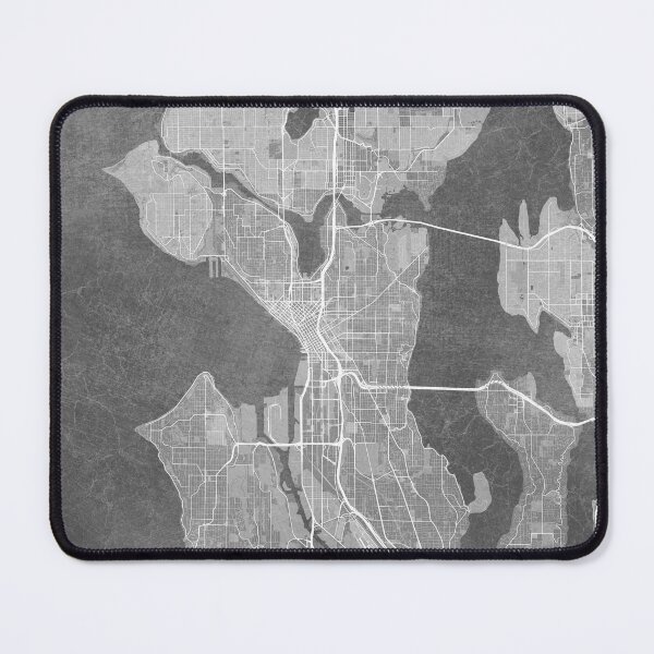 Item preview, Map of Seattle (WA, USA) in gray vintage style designed and sold by blursbyai.
