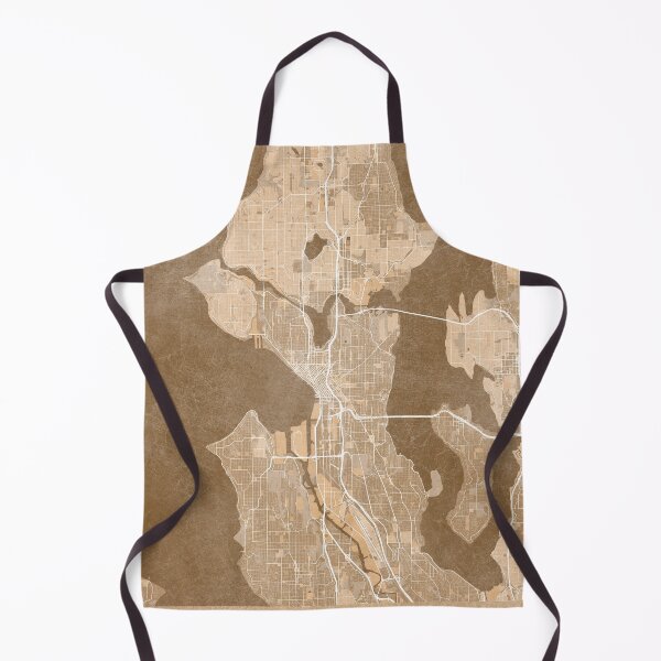 Item preview, Map of Seattle (WA, USA in sepia vintage style designed and sold by blursbyai.