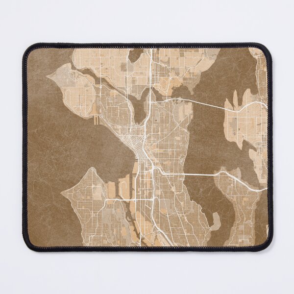 Item preview, Map of Seattle (WA, USA in sepia vintage style designed and sold by blursbyai.