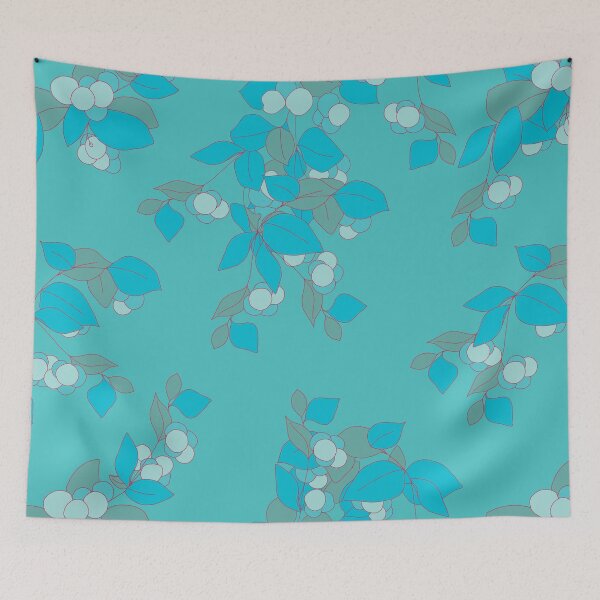 Item preview, Blue berries turquoise background designed and sold by GENEST-V.