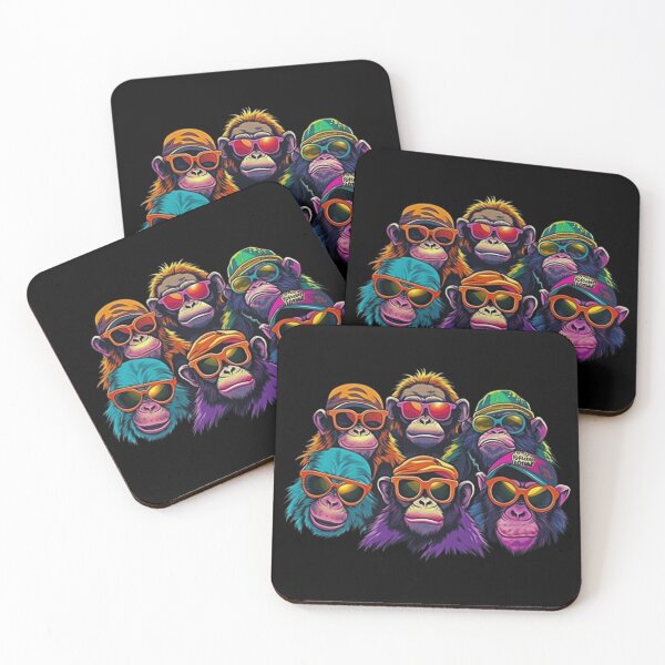 Item preview, Cool and crazy monkey gang with sunglasses designed and sold by Pixelboys.