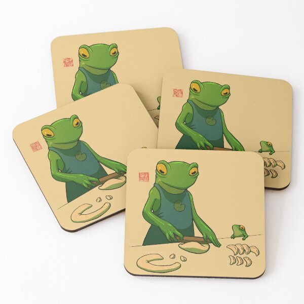 Item preview, Frog and her Sprog Making Dumplings Mother's Day designed and sold by DingHuArt.