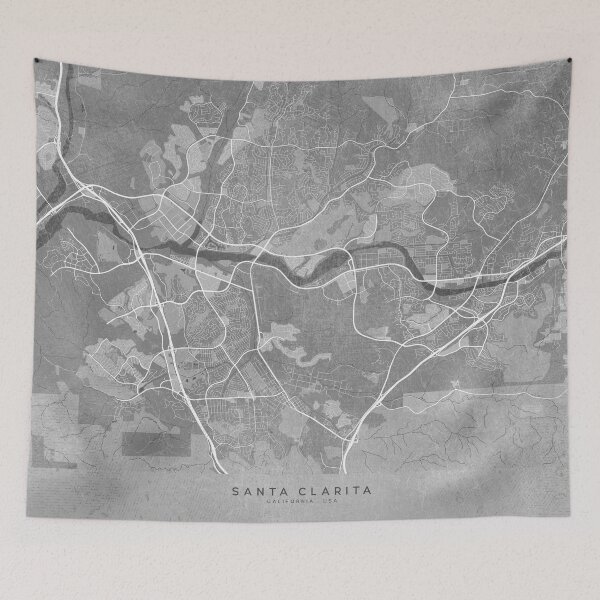Item preview, Map of Santa Clarita (CA, USA) in gray vintage style designed and sold by blursbyai.