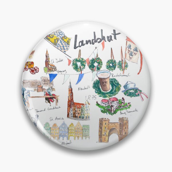 Item preview, Landshut Bavaria Illustrated Favorite Travel Plans and Memories designed and sold by artshop77.